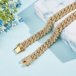 Теннисное колье с кристаллами и стразами&nbsp;NJEW-WH0009-13