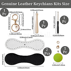 Kit fai da te per realizzare portachiavi in pelle&nbsp;AJEW-WH20020-345G-14