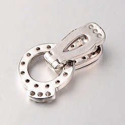 Латунные микро проложить кубического циркония раз за застежками ZIRC-M044-P-RS