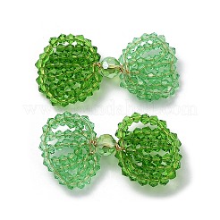 Cabochon bowknot con perline di vetro avvolti in filo di rame&nbsp;FIND-G058-04E
