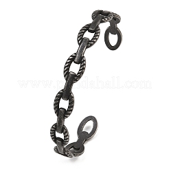 Браслеты-манжеты из хирургической нержавеющей стали 316 с овальными звеньями&nbsp;BJEW-C125-03AS