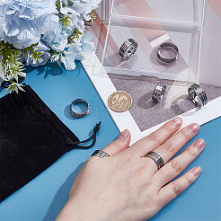 7 Stück Fingerringe-Set aus 304 Edelstahl in 7 Größen für Damen&nbsp;RJEW-UN0002-36P
