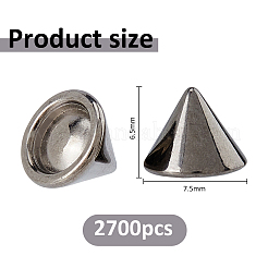 2700pcs poussoirs d'oreilles en plastique&nbsp;FIND-FH0017-99A