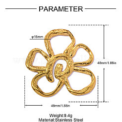 Hohle und gehämmerte Anhänger aus Edelstahl 304&nbsp;STAS-OY016-52G