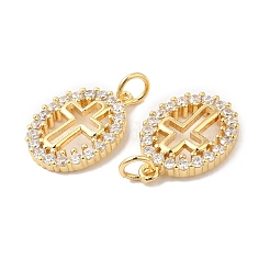 Латунные микропаве прозрачные подвески с фианитом&nbsp;ZIRC-L103-036G