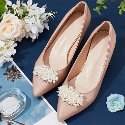 1 paio di clip con fibbia per scarpe in plastica imitazione perla&nbsp;AJEW-FG0004-26