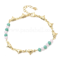 Браслет из латунных звеньев для женщин&nbsp;BJEW-K298-04G