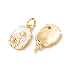 Colgantes de circonita cúbica transparente con micropavé de latón y esmalte&nbsp;CU-K002-52G-A