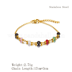 Браслеты из натурального халцедона и стеклянных круглых бусин&nbsp;KY9954-2