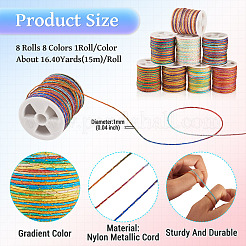 8 рулон двухцветного сегментно окрашенного нейлонового металлического шнура&nbsp;NWIR-TA0001-28B