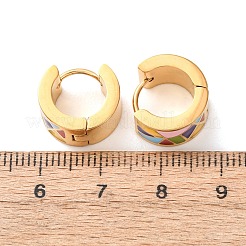 Pendientes de aro esmaltados de acero inoxidable 304 para mujer&nbsp;SA-CBA7B26-01G