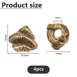 4 шт. латунные европейские бусины&nbsp;KK-DC0004-82