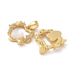 Подвески из латуни с микропаве из циркония&nbsp;KK-R210-09G