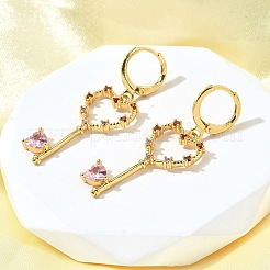 Orecchini a cerchio in ottone a cuore&nbsp;EJEW-Z086-18G