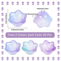 150 шт. 3-цветные прозрачные двухцветные стеклянные бусины&nbsp;GLAA-LT0001-04B