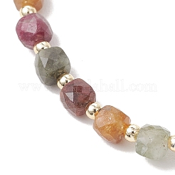 Эластичные браслеты для женщин из кубического натурального драгоценного камня и гальванически покрытого немагнитного синтетического гематита с бусинами.&nbsp;BJEW-JB13355