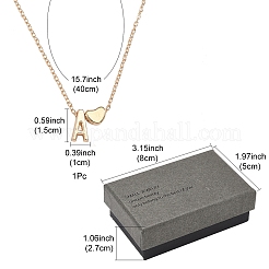 Colliers avec pendentif en forme de cœur et de lettre en alliage pour femmes&nbsp;NJEW-FS0001-09E