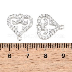 Ciondoli connettore in ottone con micro pavé di zirconi chiari&nbsp;CU-CBA7BFE-03H-P