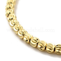 Bracciale scorrevole in ottone placcato cremagliera con perline e zirconi chiari da donna&nbsp;BJEW-F432-01G