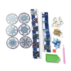 Kits de pintura de diamantes de decoración colgante de copo de nieve de navidad diy&nbsp;WG77635-01