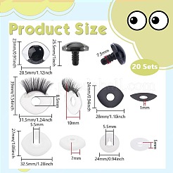 20 пакетик безопасных глаз из смолы для изготовления кукол&nbsp;DIY-PH0033-06