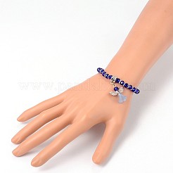 Engel Glasperlen Acryl Charme Armbänder&nbsp;BJEW-JB01795-01