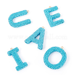 5 Stück 5 Stile handgemachte große Anhänger aus Polymer Clay mit Strassen&nbsp;FIND-BT0001-39E