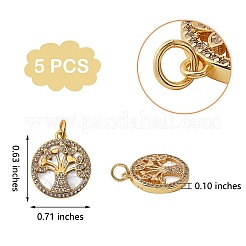 Ciondoli in ottone con micro pavé di zirconi trasparenti da 5 pezzo&nbsp;ZIRC-SZ0002-55