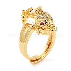 Покрытие стойки латунь дракона микро паве кубический цирконий регулируемые кольцевые компоненты&nbsp;KK-Q819-07G