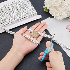 10 ярд полиэстера с отделкой из полукруглых бусин из АБС-пластика&nbsp;OCOR-GA0002-76B