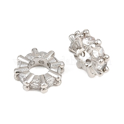 Messing pflastern klare europäische Perlen mit Zirkonia&nbsp;CU-CBA6A75-21P