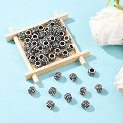 Старинное серебро покрытием горный хрусталь сплава большое отверстие шарики европейца&nbsp;MPDL-R041-02A