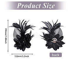 Булавки для лацканов одежды в виде цветочных перьев и железа&nbsp;JEWB-WH0010-114B