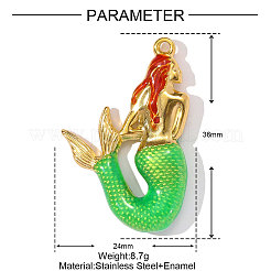 Подвески из нержавеющей стали 304 с эмалью&nbsp;STAS-OY002-43G
