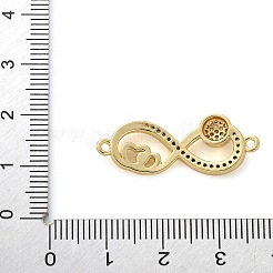Messing Micro Pave klare Zirkonia Herz Infinity Verbinder Charms&nbsp;KK-M319-10G