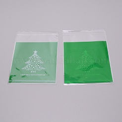 Sacs à biscuits autocollants opp rectangle thème noël&nbsp;OPP-SZC0001-02H