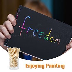 200шт 2 стиля бамбуковая ручка для радужной бумаги для скретч-арта&nbsp;AJEW-FH0004-44