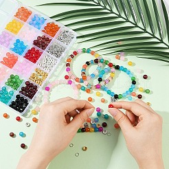 Наборы для самостоятельного изготовления браслетов из круглых стеклянных бусин&nbsp;DIY-YW0012-08