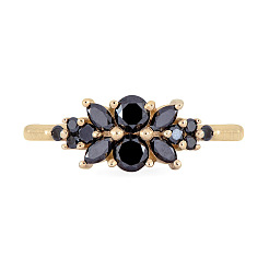 Кольца-пальцы Flower 925 из стерлингового серебра с микропаве из кубических цирконий&nbsp;FS-WG7A18F-04