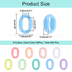 450 шт. 9 цвета акриловые соединительные кольца&nbsp;OACR-WR0001-02