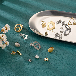48 шт. 12 стиля фурнитуры для сережек-гвоздиков из нержавеющей стали 201&nbsp;EJEW-TA0001-06
