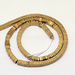 Гальванизировать немагнитных синтетический гематит Heishi бисер пряди&nbsp;G-J171B-3x3mm-06