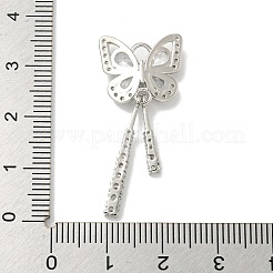 Подвески-гвоздики из латуни с микропаве и прозрачным кубическим цирконием&nbsp;KK-K378-03P