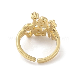 Открытые манжеты из латуни с паве из кубического циркония&nbsp;RJEW-M170-21G