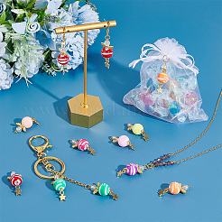 Круглые полосатые акриловые подвески&nbsp;FIND-PH0008-85