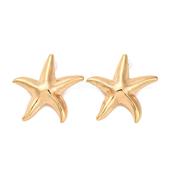 Pendientes de aleación con forma de estrella de mar para mujer&nbsp;EJEW-U028-04G