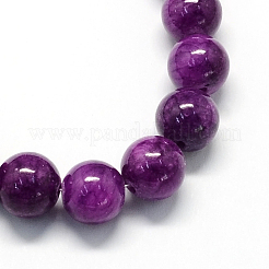 Chapelets de perles de pierres en jade jaune teinte&nbsp;X-G-R271-8mm-Y11