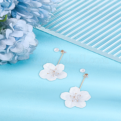 1 пара сережек-гвоздиков из сплава с цветочным узором&nbsp;EJEW-LP0007-085