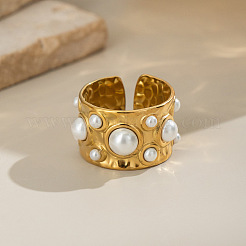 Кольца-манжеты женские из нержавеющей стали 304 с искусственным жемчугом&nbsp;WF0068