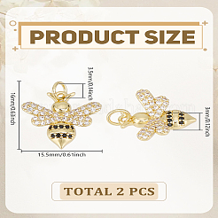 2 шт. латунные подвески с микропаве из кубического циркония класса ААА&nbsp;ZIRC-LP0001-41